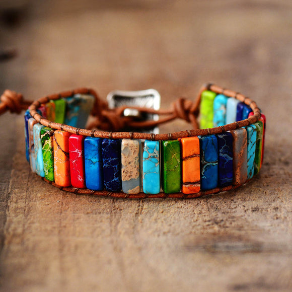 Vertical Tube Beads and Leather Bracelets
